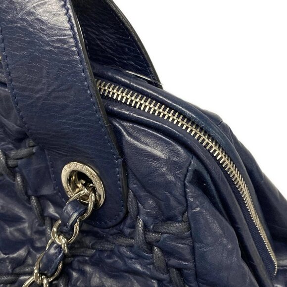 Auth CHANEL In The Mix/Ultra Stitch - Navy Vintage Calf Leather Handbag - Picture 13 of 16